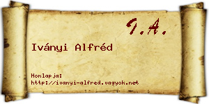 Iványi Alfréd névjegykártya